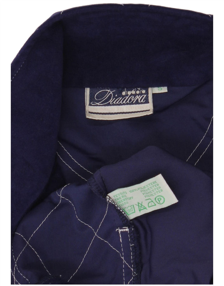 Diadora Mens Graphic Graphic Tracksuit Top Jacket Small Blue Polyester