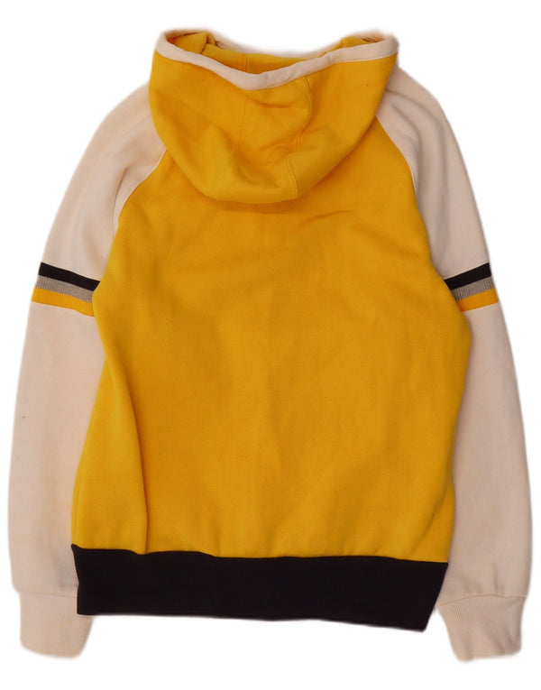 ADIDAS Boys Graphic Zip Hoodie Sweater 13-14 Years Yellow Colourblock