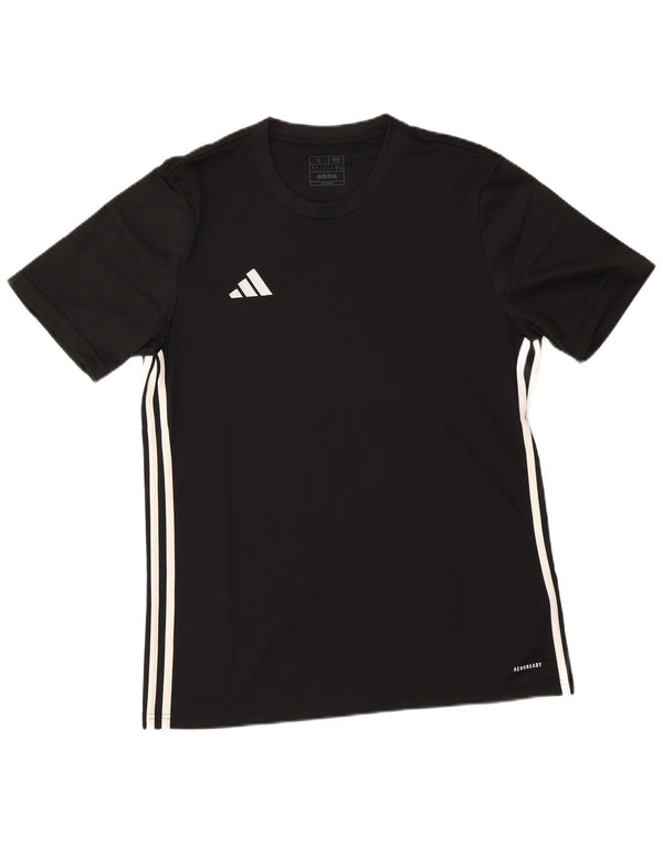 Adidas Mens Aeroready Slim Fit T-Shirt Top Large Black Polyester