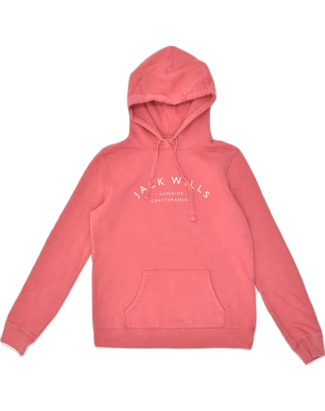JACK WILLS Womens Loose Fit Graphic Hoodie Jumper UK 10 Small Pink Cotton | Vintage Jack Wills | Thrift | Second-Hand Jack Wills | Used Clothing | Messina Hembry 