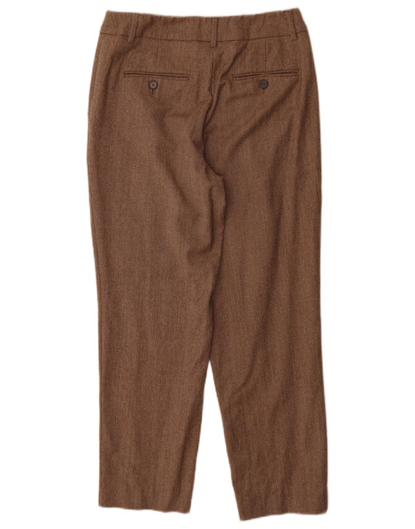 Max Mara Womens Straight Suit Trousers UK 6 XS W26 L26 Brown Wool