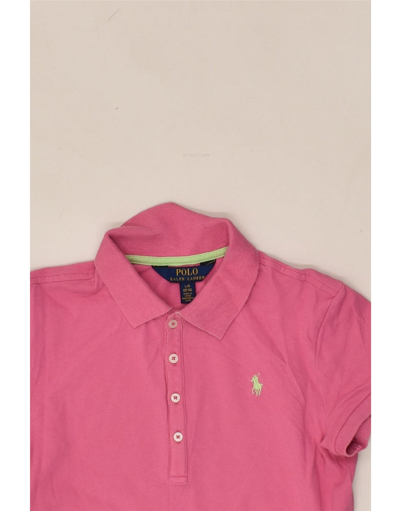 POLO RALPH LAUREN Girls Polo Shirt 12-13 Years Medium  Pink Cotton | Vintage Polo Ralph Lauren | Thrift | Second-Hand Polo Ralph Lauren | Used Clothing | Messina Hembry 