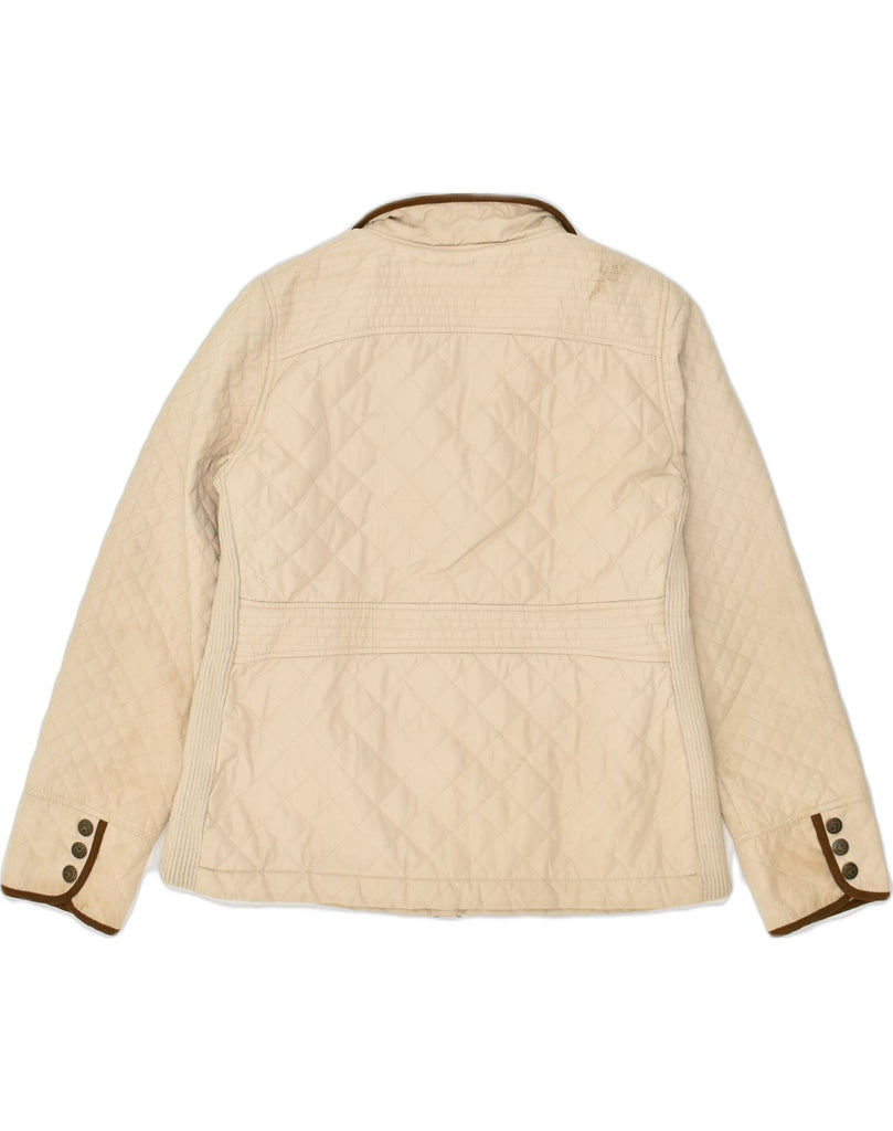 CREW CLOTHING Womens Quilted Jacket UK 16 Large  Beige Polyester | Vintage Crew Clothing | Thrift | Second-Hand Crew Clothing | Used Clothing | Messina Hembry 