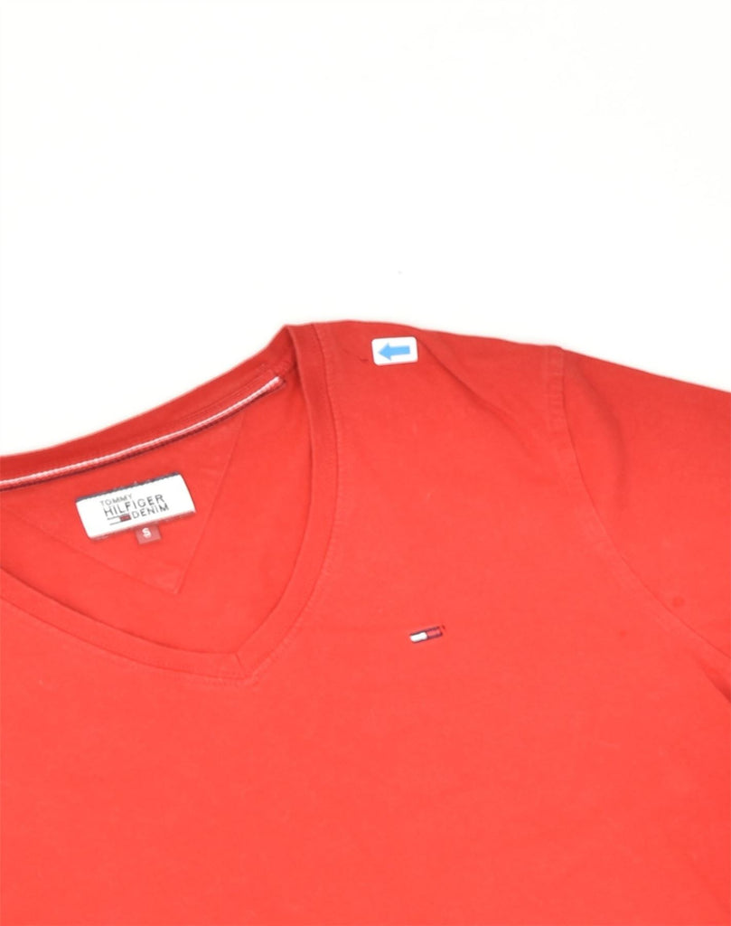 TOMMY HILFIGER Womens T-Shirt Top UK 8 Small Red Cotton | Vintage Tommy Hilfiger | Thrift | Second-Hand Tommy Hilfiger | Used Clothing | Messina Hembry 