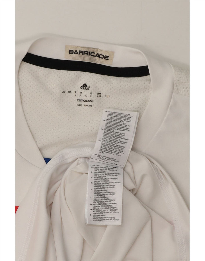 Adidas Mens Climacool Graphic T-Shirt Top Large White Colourblock Polyester