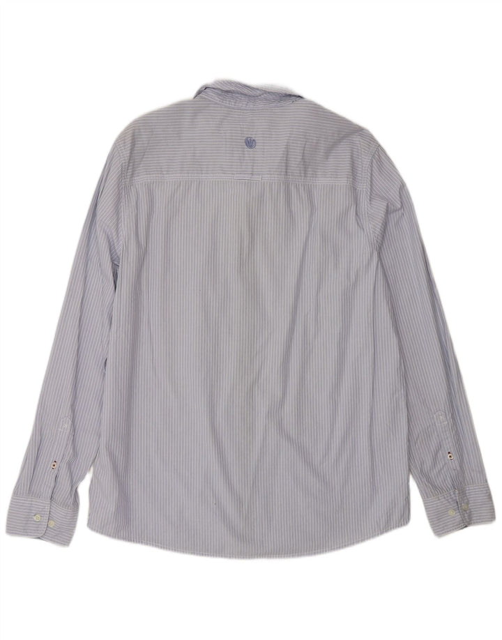 Fat Face Mens Classic Fit Shirt Large Blue Pinstripe Cotton