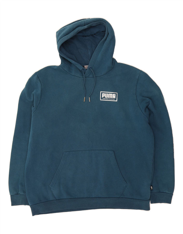 PUMA Mens Hoodie Jumper Large Blue Vintage Puma and Second-Hand Puma from Messina Hembry 