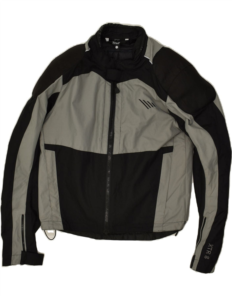 CRIVIT Mens Biker Jacket UK 38 Medium Black Colourblock Polyamide | Vintage Crivit | Thrift | Second-Hand Crivit | Used Clothing | Messina Hembry 