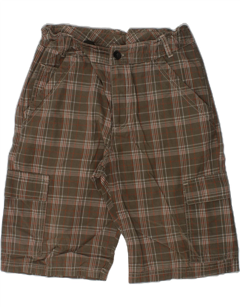 CHAMPION Boys Cargo Shorts 9-10 Years Medium W26 Grey Check Cotton | Vintage Champion | Thrift | Second-Hand Champion | Used Clothing | Messina Hembry 