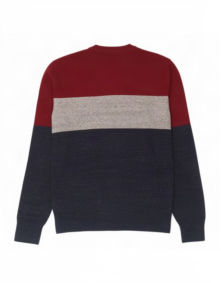 Gap Mens Crew Neck Jumper Sweater Small Multicoloured Colourblock Cotton