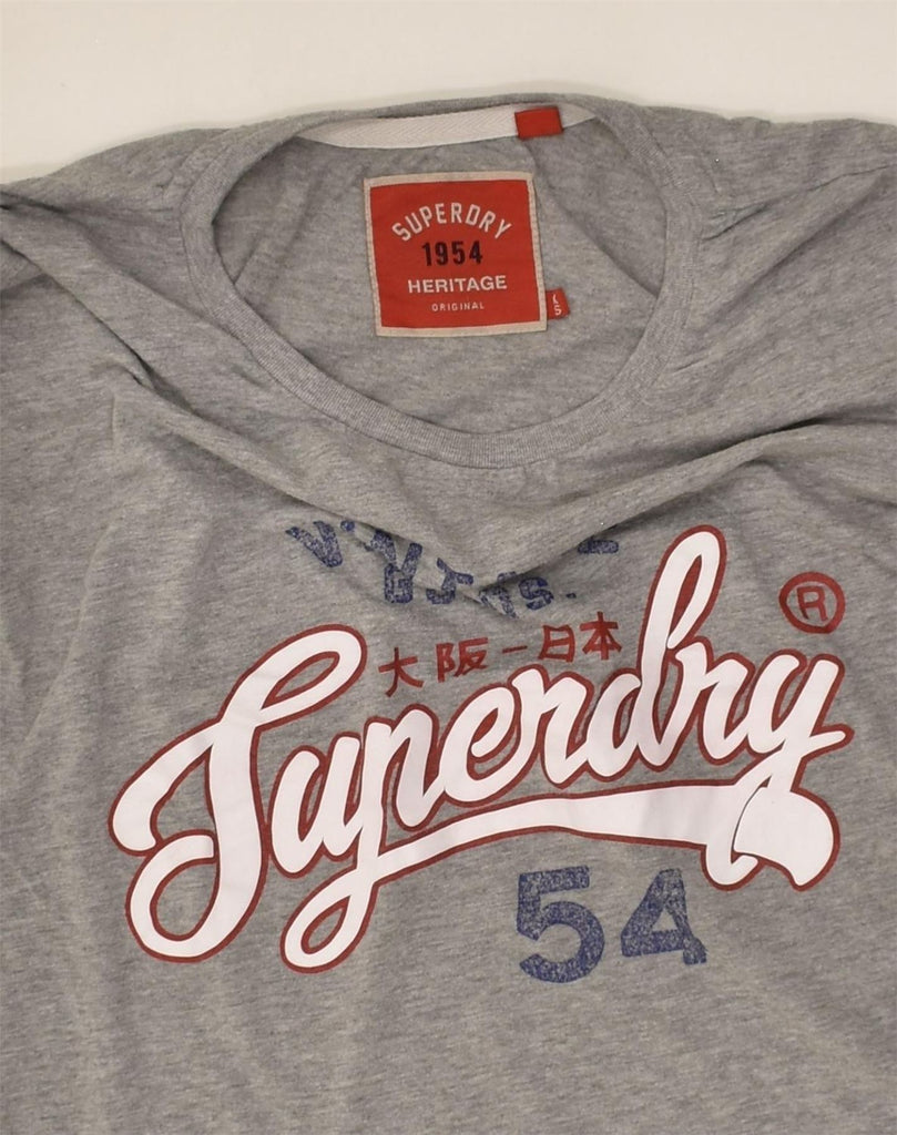 SUPERDRY Womens Heritage Graphic T-Shirt Top UK 6 XS Grey Cotton | Vintage Superdry | Thrift | Second-Hand Superdry | Used Clothing | Messina Hembry 