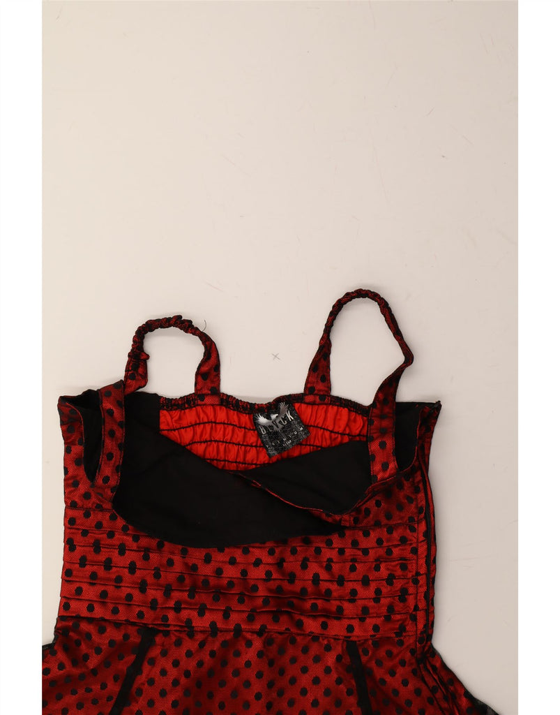 VINTAGE Womens Slip Dress UK 8 Small Red Polka Dot Polyester Vintage Vintage and Second-Hand Vintage from Messina Hembry 