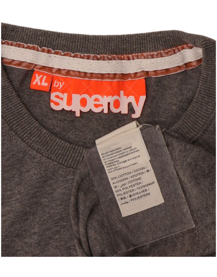 Superdry Mens Graphic T-Shirt Top XL Grey Cotton