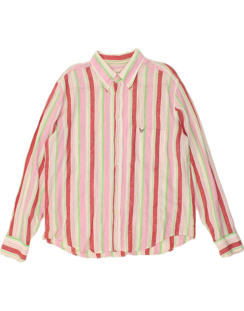 AVIREX Mens Shirt 2XL Pink Striped | Vintage Avirex | Thrift | Second-Hand Avirex | Used Clothing | Messina Hembry 