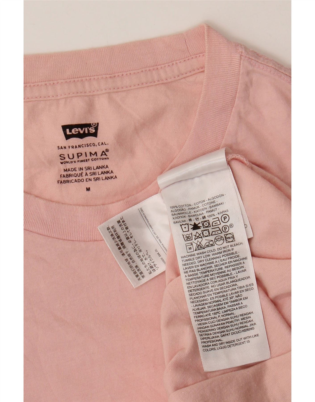 LEVI'S Mens T-Shirt Top Medium Pink Cotton