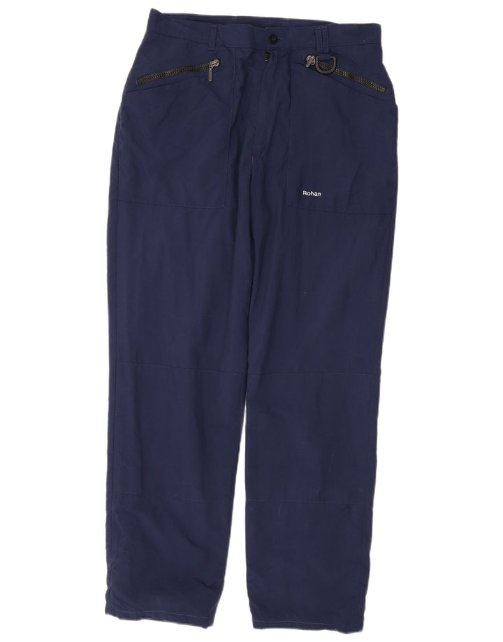 Rohan Mens Hiking Windbreaker Trousers W32 L29 Navy Blue Polyamide