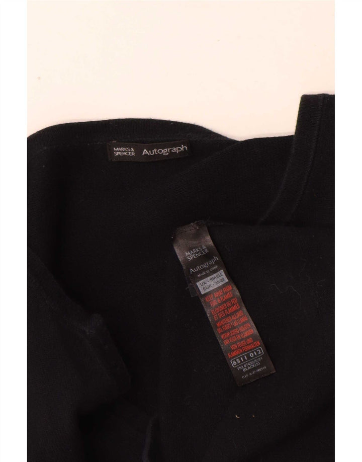 Marks & Spencer Womens Autograph V-Neck Jumper Sweater UK 10 Small Black