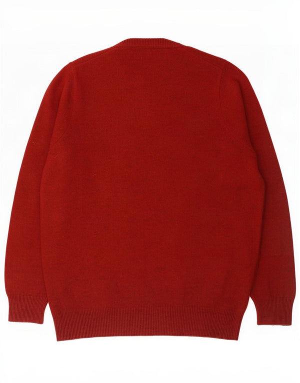 Marks & Spencer Mens Crew Neck Jumper Sweater Large Burgundy Lambswool