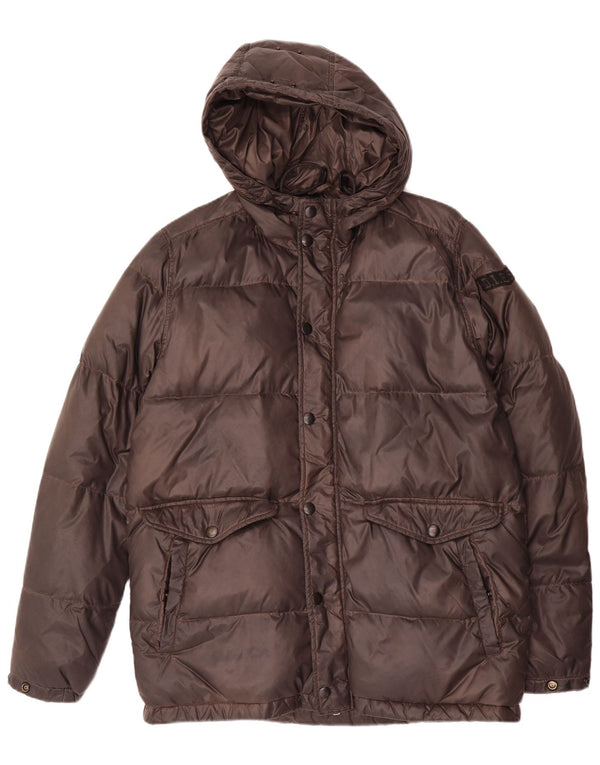Diesel Mens Hooded Padded Jacket UK 38 Medium Grey Nylon