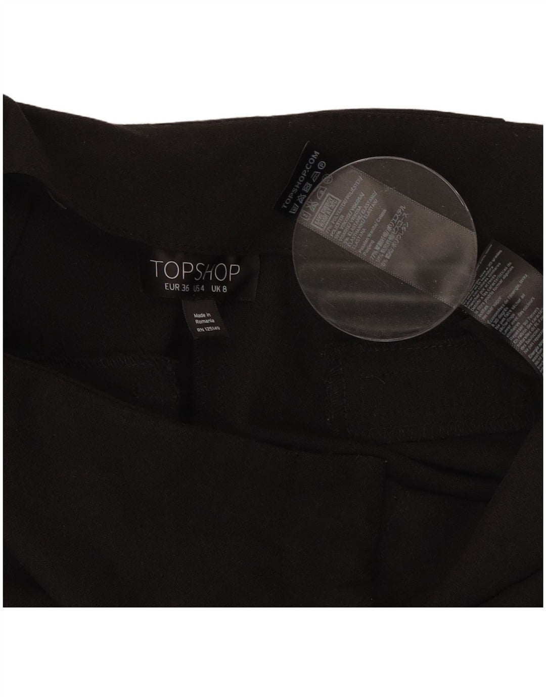 Topshop Womens Capri Trousers UK 8 Small W27 L22 Black Polyester