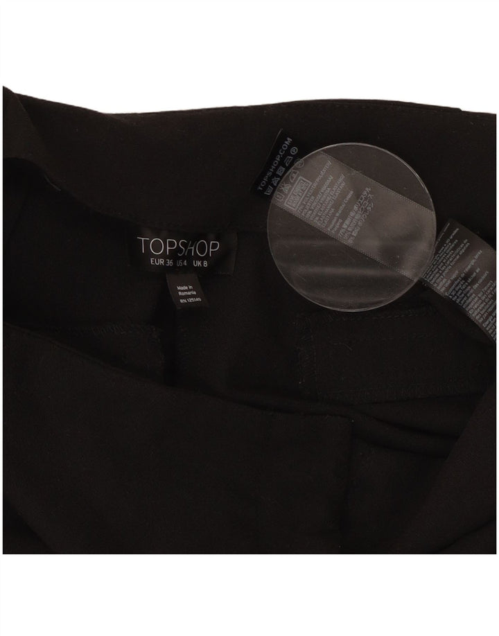 Topshop Womens Capri Trousers UK 8 Small W27 L22 Black Polyester