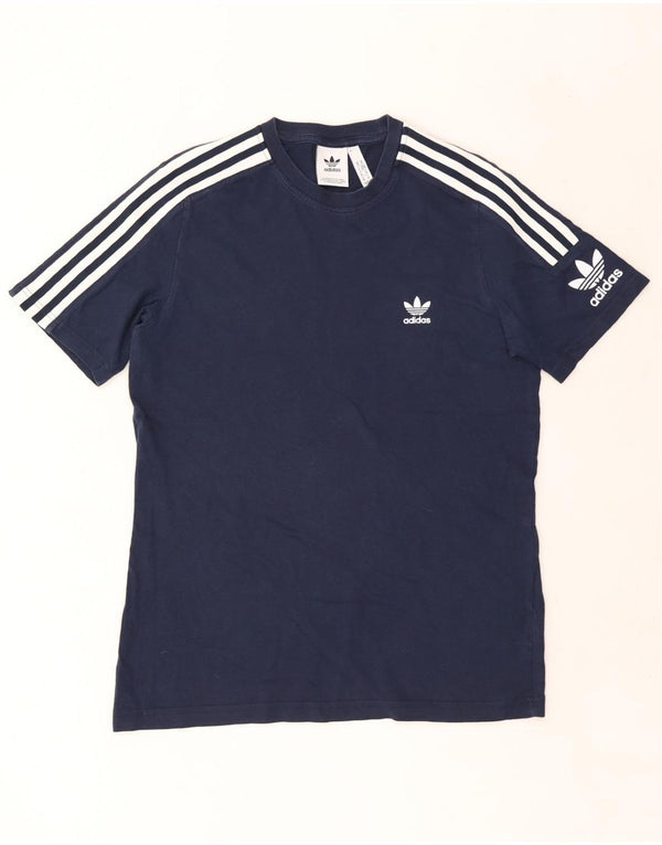 ADIDAS Mens T-Shirt Top Medium Navy Blue Cotton