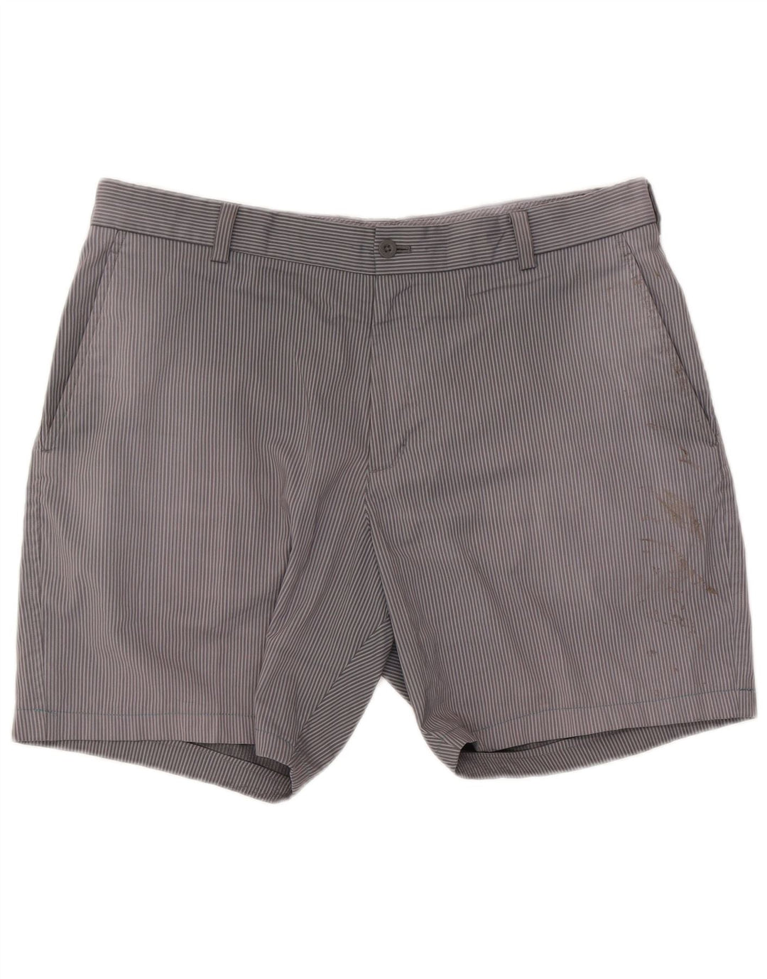 Nike Mens Golf Chino Shorts W36 Large Grey Pinstripe Polyester