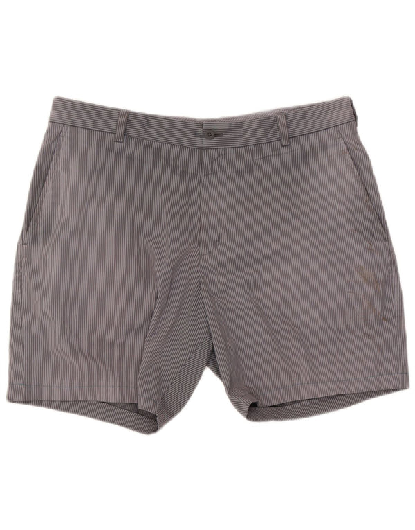 Nike Mens Golf Chino Shorts W36 Large Grey Pinstripe Polyester