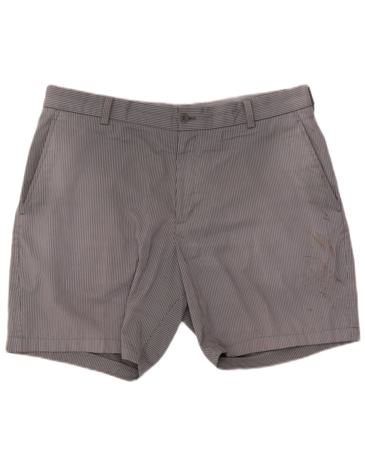 Nike Mens Golf Chino Shorts W36 Large Grey Pinstripe Polyester