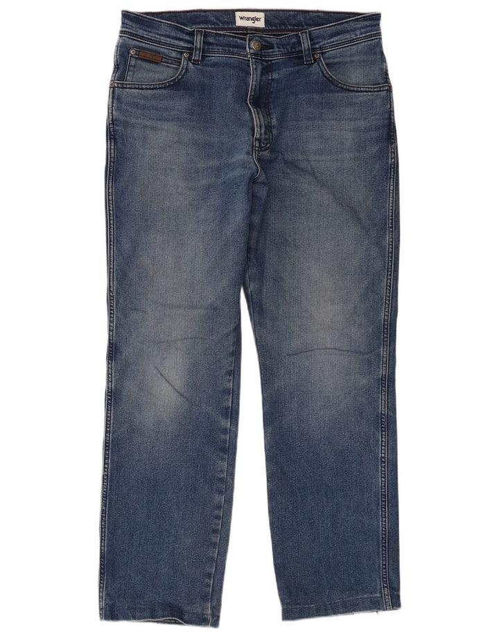 Wrangler Mens Texas Straight Jeans W34 L29 Blue Cotton