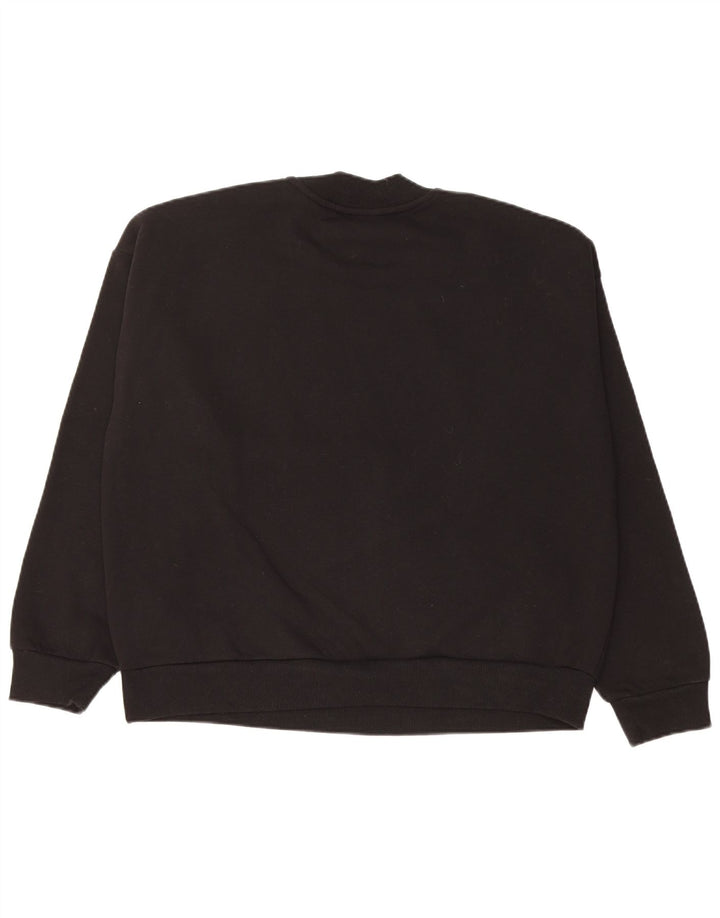 KAPPA Womens Oversized Crop Graphic Sweatshirt Jumper UK 16 Large Black