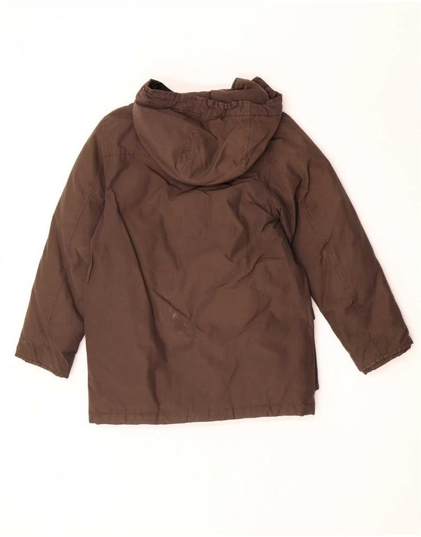 Woolrich Boys Hooded Padded Jacket 7-8 Years Brown Cotton