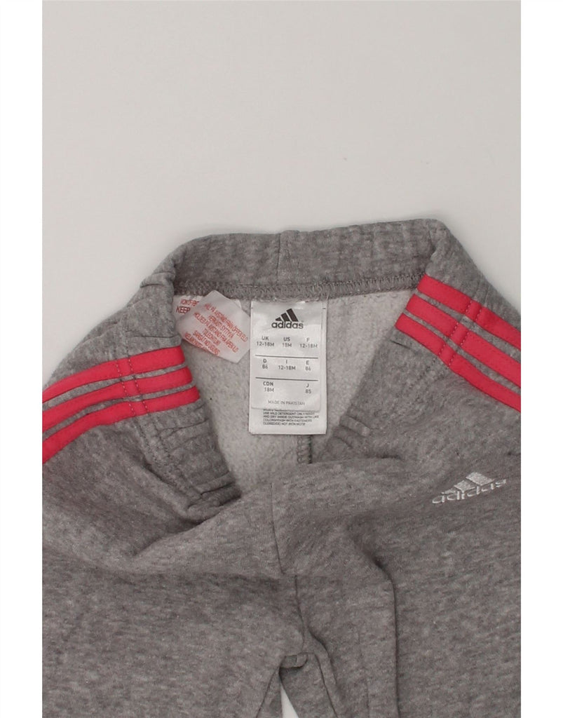 ADIDAS Baby Girls Joggers Tracksuit Trousers 12-18 Months Grey Cotton | Vintage Adidas | Thrift | Second-Hand Adidas | Used Clothing | Messina Hembry 