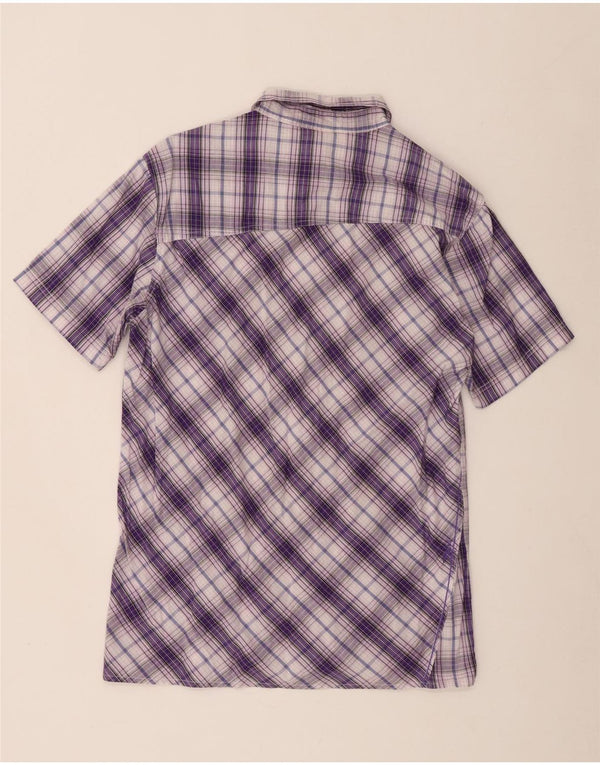 Rip Curl Mens Short Sleeve Shirt Medium Purple Check Cotton