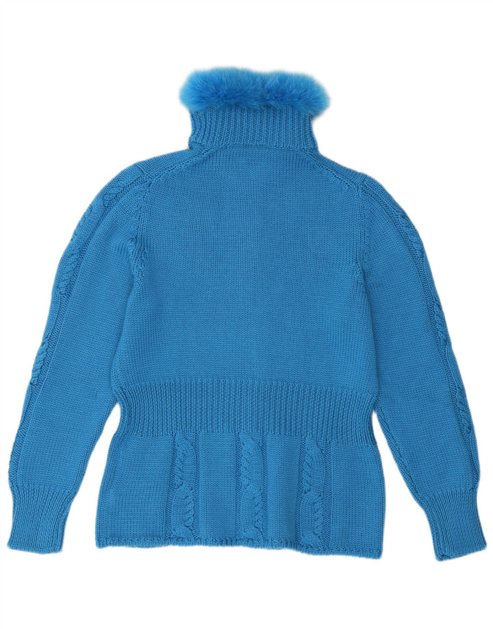 Mariapola Womens Cardigan Sweater IT 48 XL Blue Merino Wool