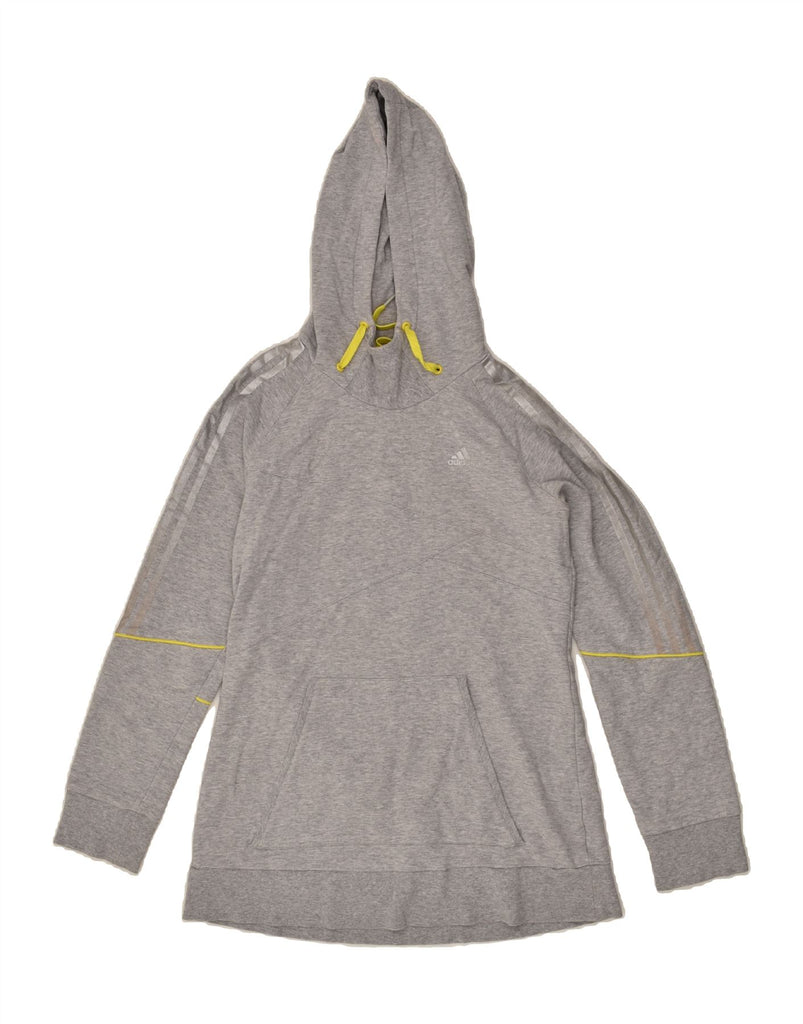 ADIDAS Womens Hoodie Jumper UK 14 Large Grey Cotton | Vintage Adidas | Thrift | Second-Hand Adidas | Used Clothing | Messina Hembry 