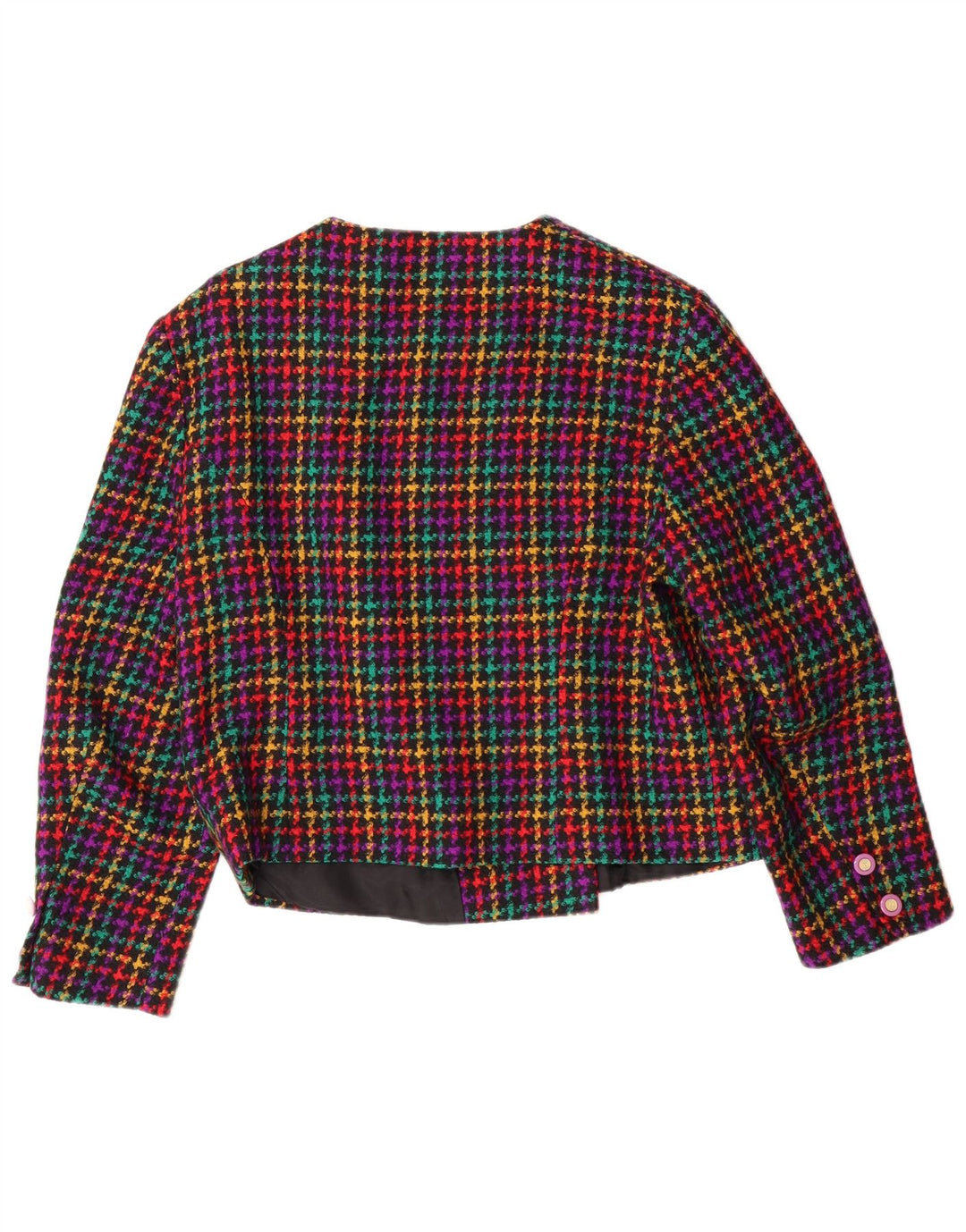 VINTAGE Womens Double Breasted Blazer Jacket EU 44 XL Multicoloured Check