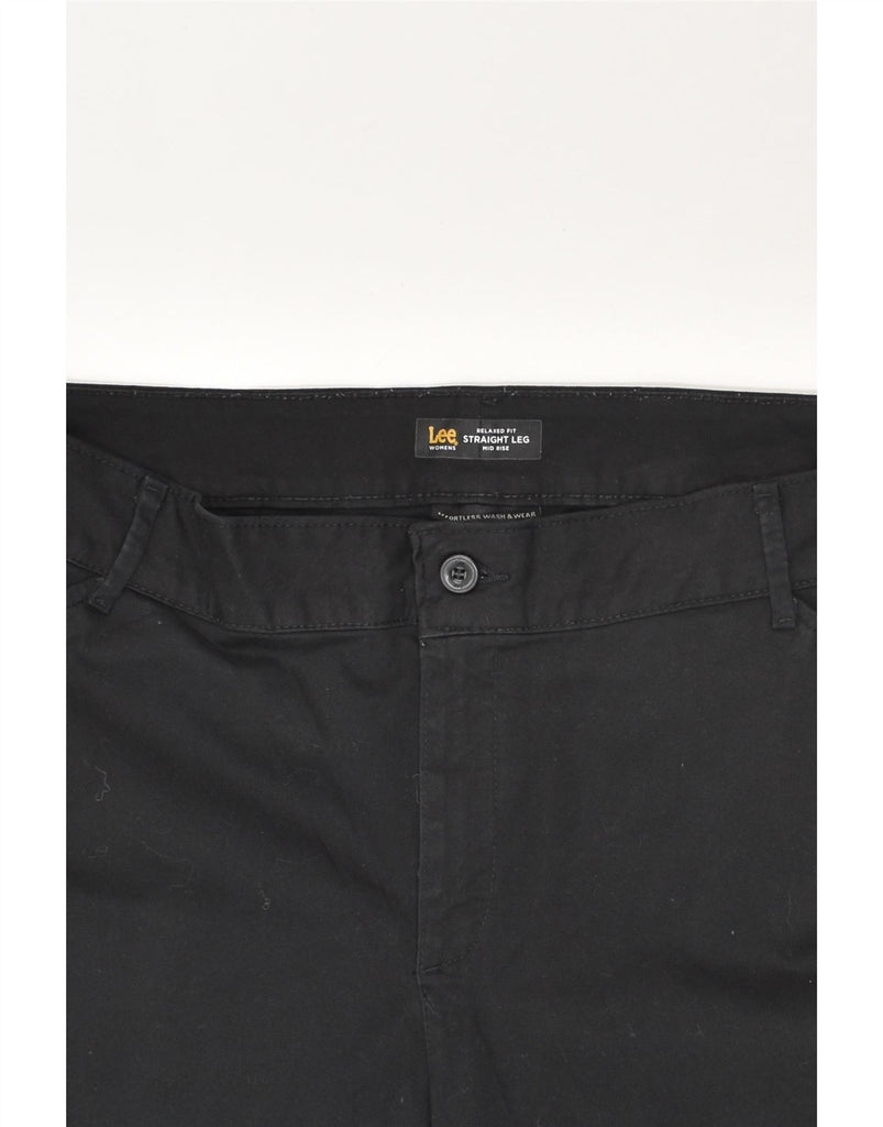 LEE Womens Slim Casual Trousers US 18  2XL W40 L30  Black Cotton | Vintage Lee | Thrift | Second-Hand Lee | Used Clothing | Messina Hembry 