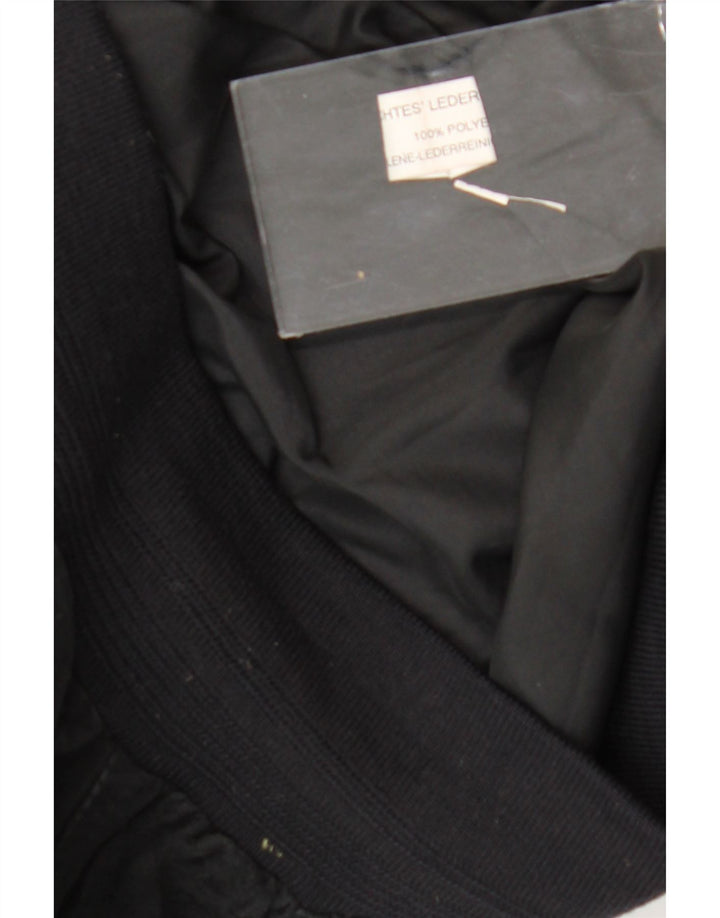 Vintage Mens Suede Bomber Jacket UK 40 Large Black Leather