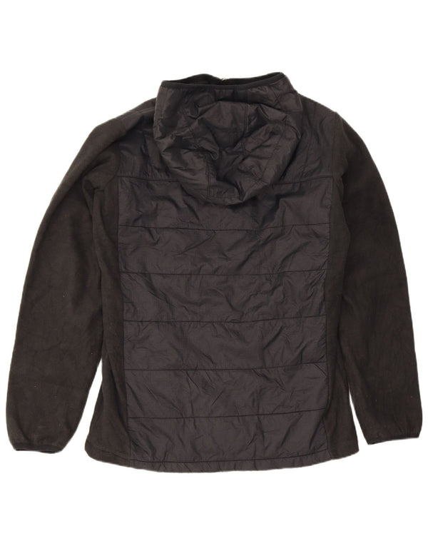 Columbia Boys Hooded Padded Jacket 14-15 Years Large Black Colourblock