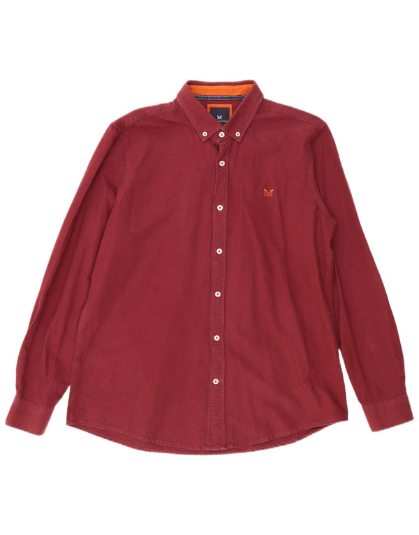 Crew Clothing Mens Slim Fit Shirt XL Burgundy Cotton