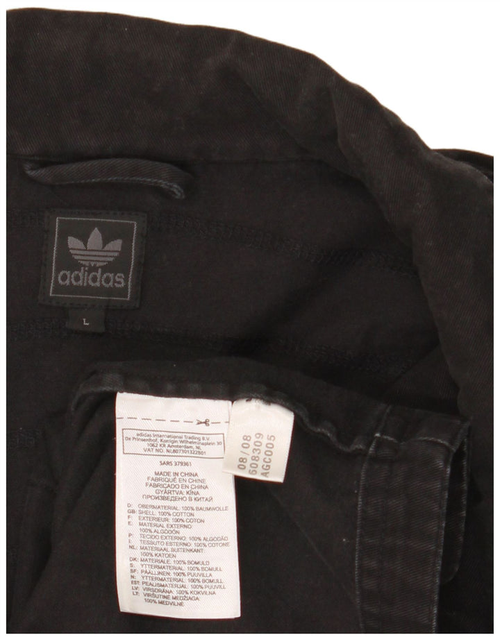 Adidas Mens Military Jacket UK 40 Large Black Cotton