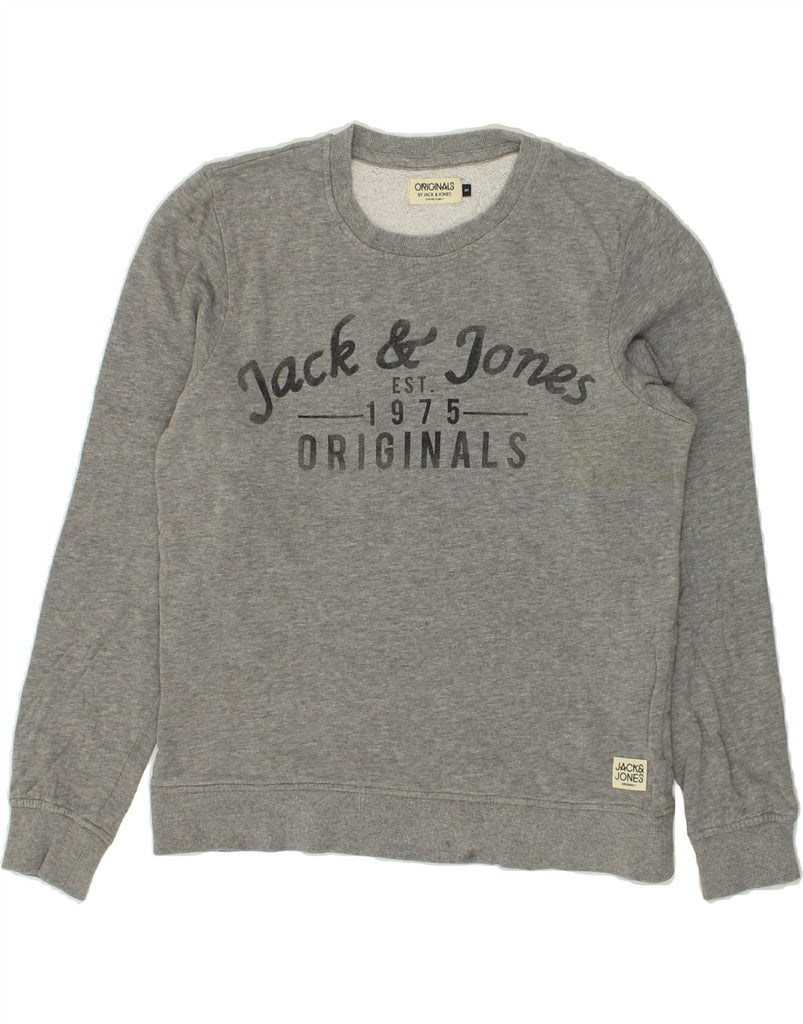 JACK & JONES Mens Graphic Sweatshirt Jumper Small Grey Cotton | Vintage Jack & Jones | Thrift | Second-Hand Jack & Jones | Used Clothing | Messina Hembry 