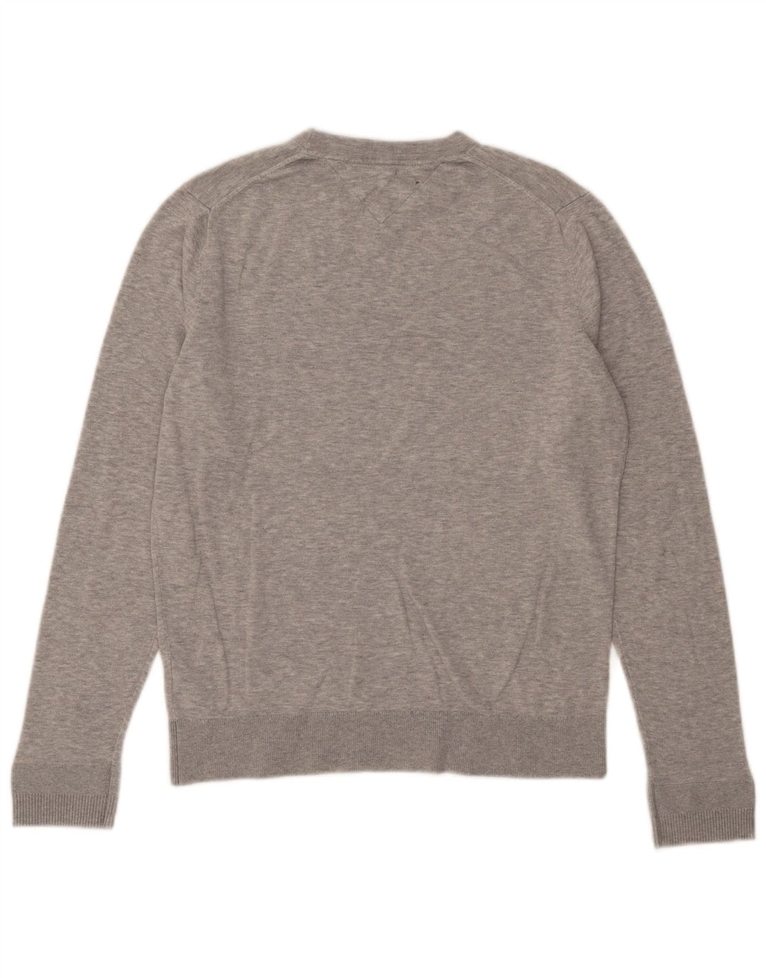 Tommy Hilfiger Womens Crew Neck Jumper Sweater UK 12 Medium Grey Cotton