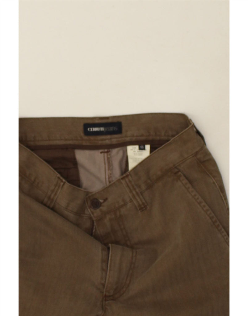 CERRUTI Mens Straight Chino Trousers IT 46 Small W29 L32 Brown Cotton | Vintage Cerruti | Thrift | Second-Hand Cerruti | Used Clothing | Messina Hembry 