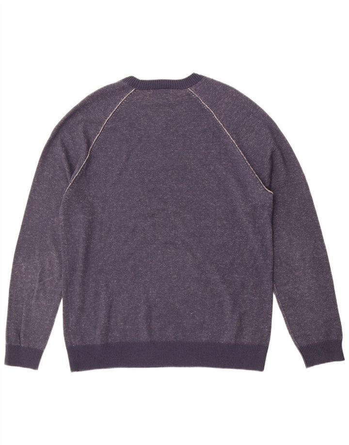 White Stuff Mens Crew Neck Jumper Sweater Large Navy Blue Cotton