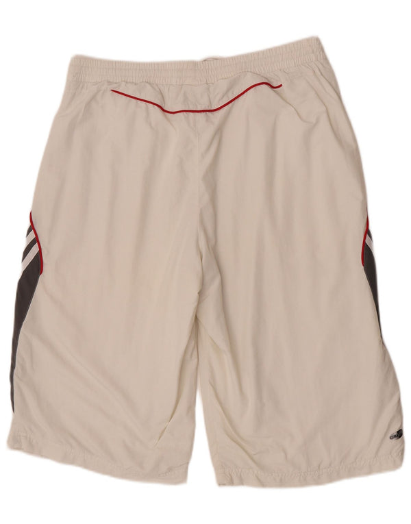 Adidas Mens Climalite Sport Shorts Large  White Colourblock Polyester