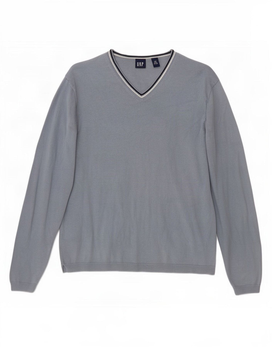 Gap Mens V-Neck Jumper Sweater XS Blue Cotton
