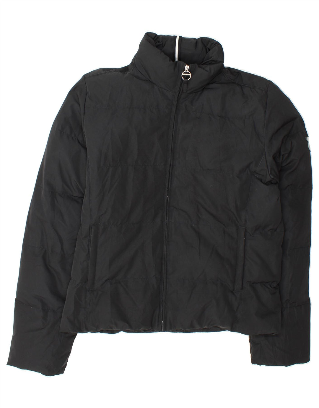 CHAMPION Womens Hooded Padded Jacket UK 16 Large Black Polyester Vintage Champion and Second-Hand Champion from Messina Hembry 
