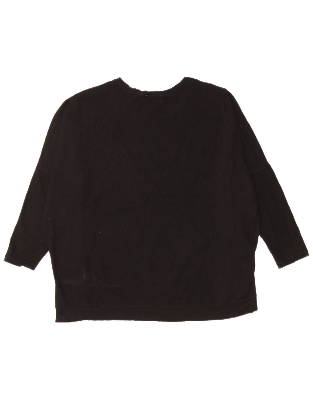 Zara Womens 3/4 Sleeve Oversized Sweatshirt Jumper UK 14 Medium Black